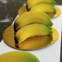 Caramelized Banana with Milk Chocolate Mousse Cake